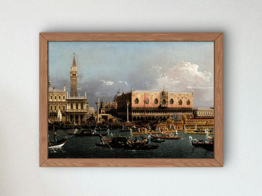 The Bucintoro at the Molo on Ascension Day by Canaletto 1760, Wall Art Print, Fine Art Reproduction, Museum Quality Decor, Poster