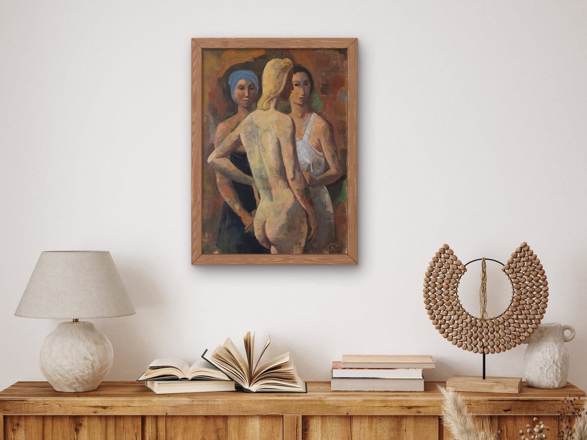 Three Women by Karl Hofer 1941, Wall Art Print, Fine Art Reproduction, Museum Quality Decor, Poster