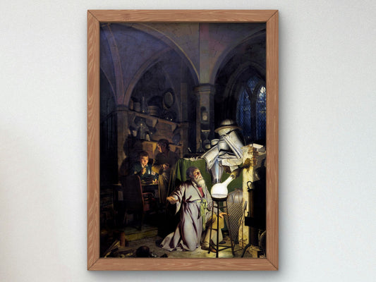 The Alchemist Discovering Phosphorus by Joseph Wright of Derby 1771, Wall Art Print, Fine Art Reproduction, Museum Quality Decor, Poster