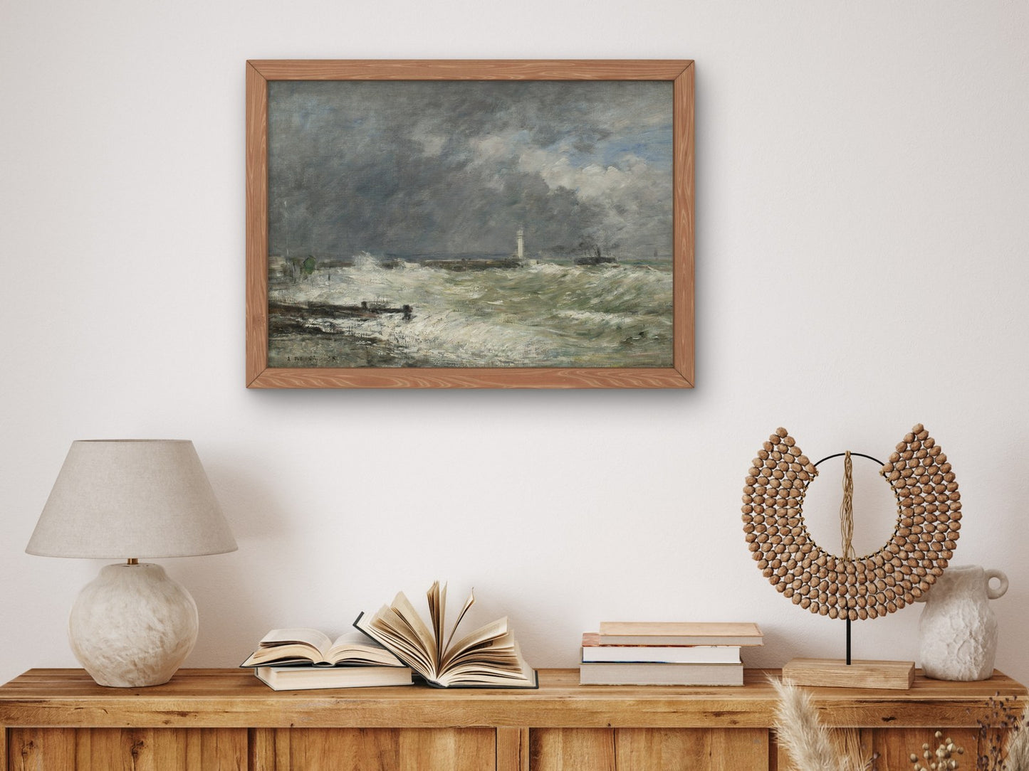 Entrées des jetées du Havre par gros temps by Eugène Boudin 1895, Wall Art Print, Fine Art Reproduction, Museum Quality Decor, Poster