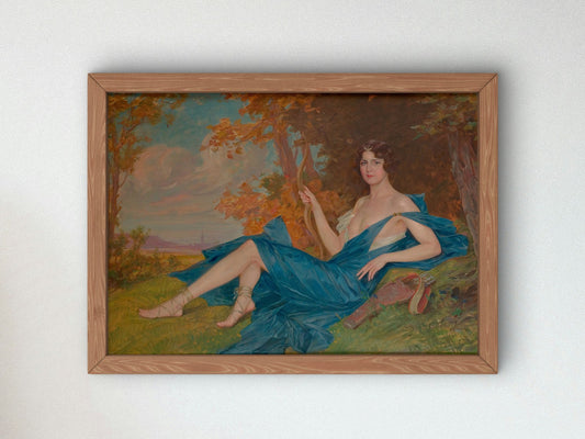 Diana by Paja Jovanović 1906, Wall Art Print, Fine Art Reproduction, Museum Quality Decor, Poster
