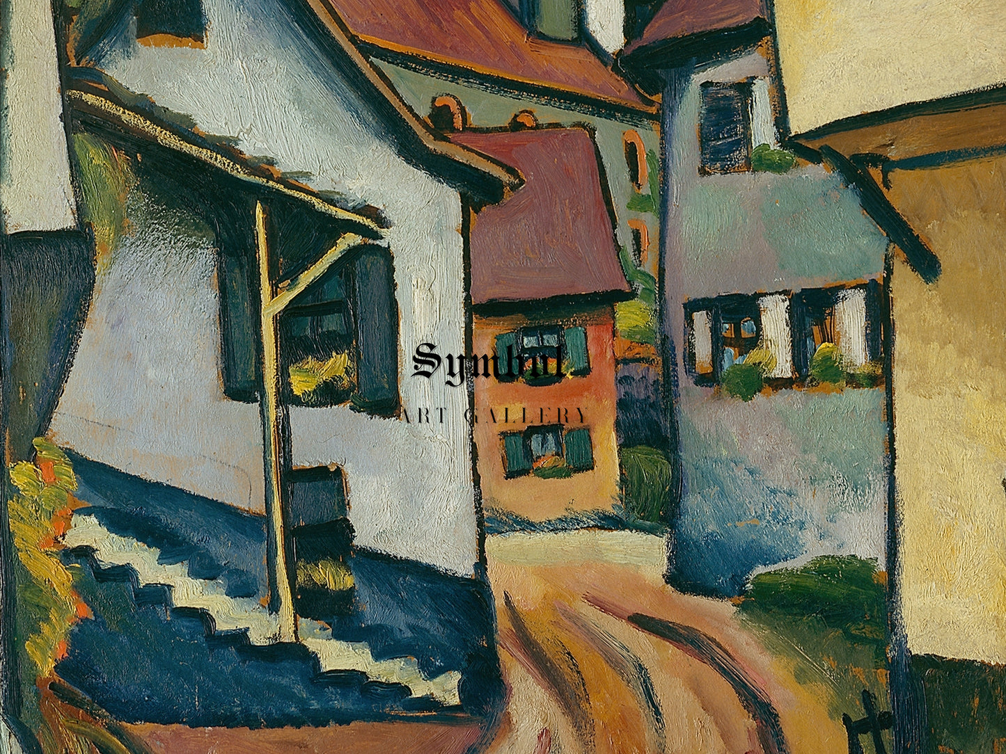 Street with Church in Kandern by August Macke 1911, Wall Art Print, Fine Art Reproduction, Museum Quality Decor, Poster