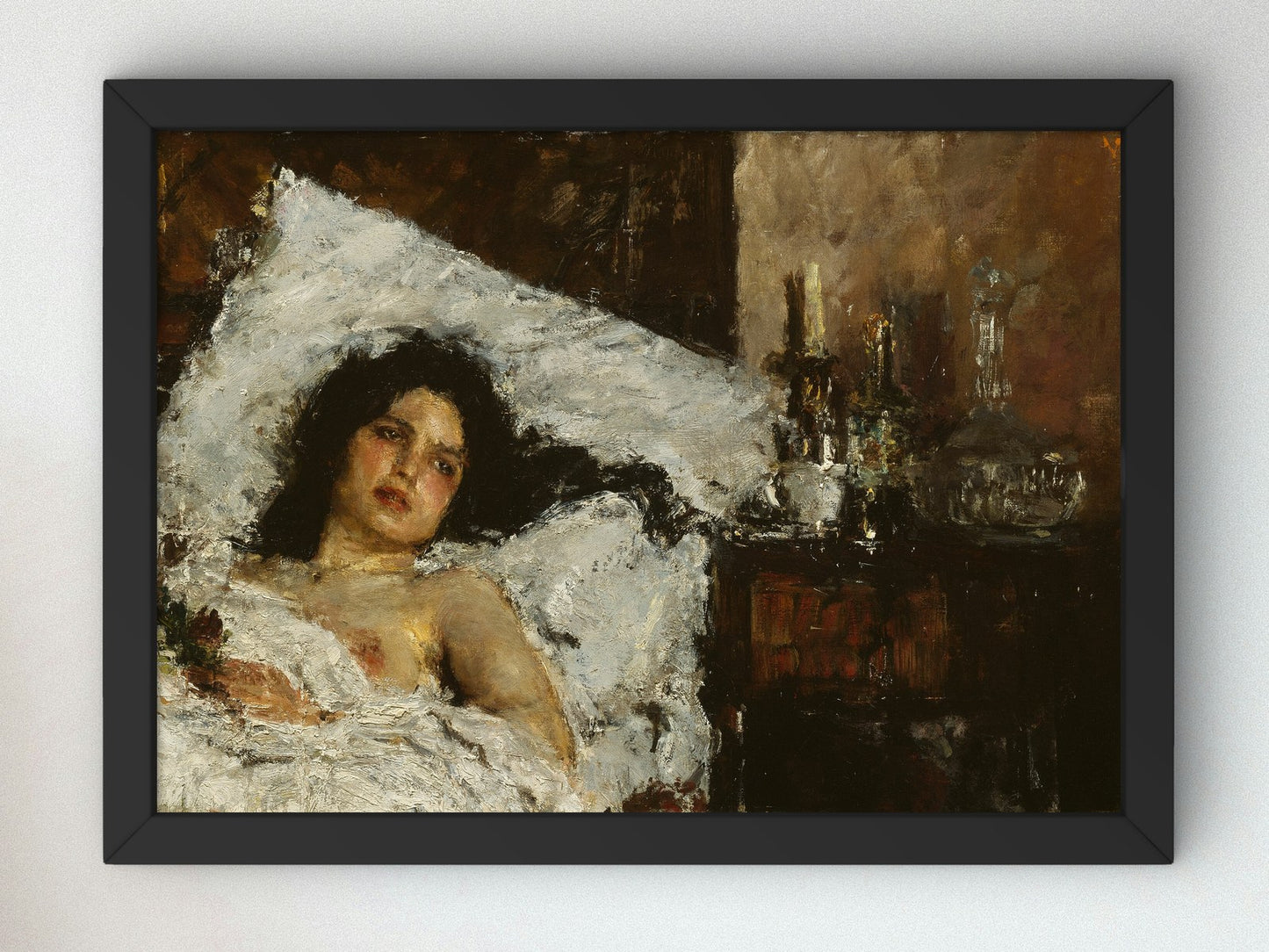 Resting by Antonio Mancini 1887, Wall Art Print, Fine Art Reproduction, Museum Quality Decor, Poster