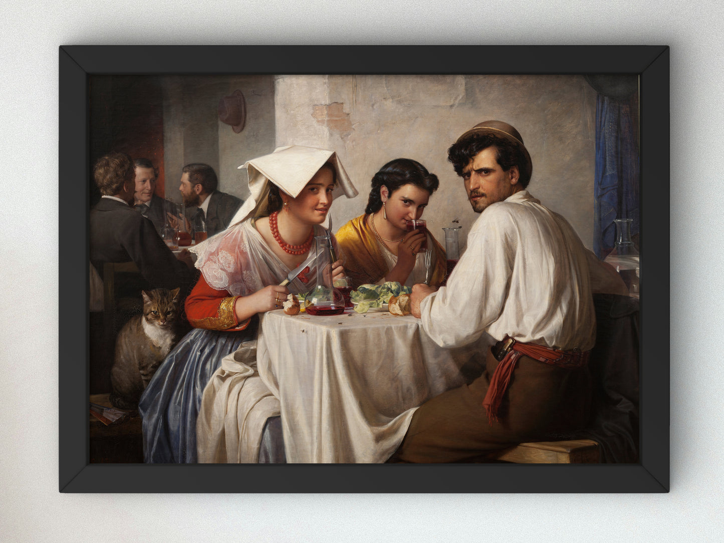 In a Roman Osteria by Carl Bloch 1866, Wall Art Print, Fine Art Reproduction, Museum Quality Decor, Poster