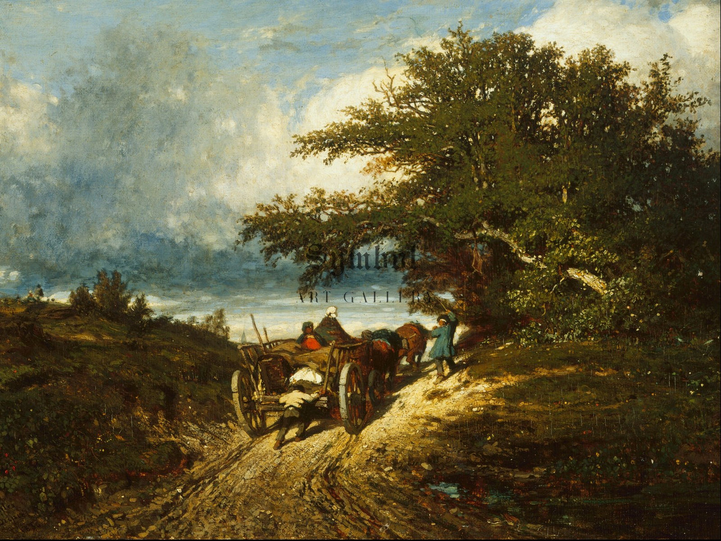 On the Road by Jules Dupré 1856, Wall Art Print, Fine Art Reproduction, Museum Quality Decor, Poster