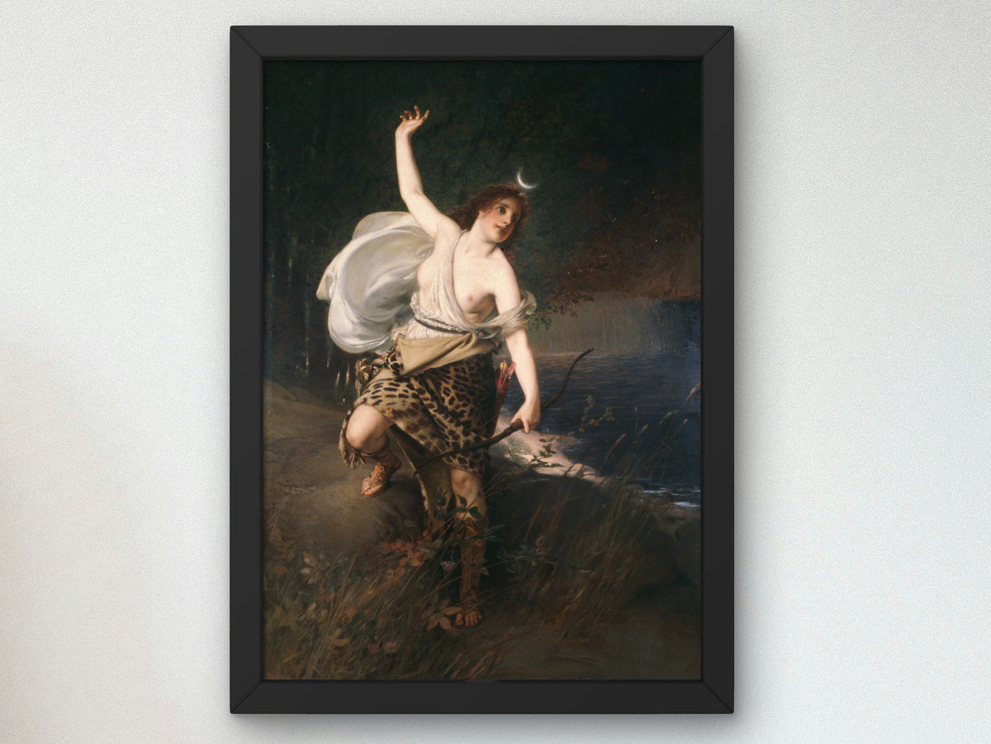 Diana by Julius Kronberg 1881, Wall Art Print, Fine Art Reproduction, Museum Quality Decor, Poster