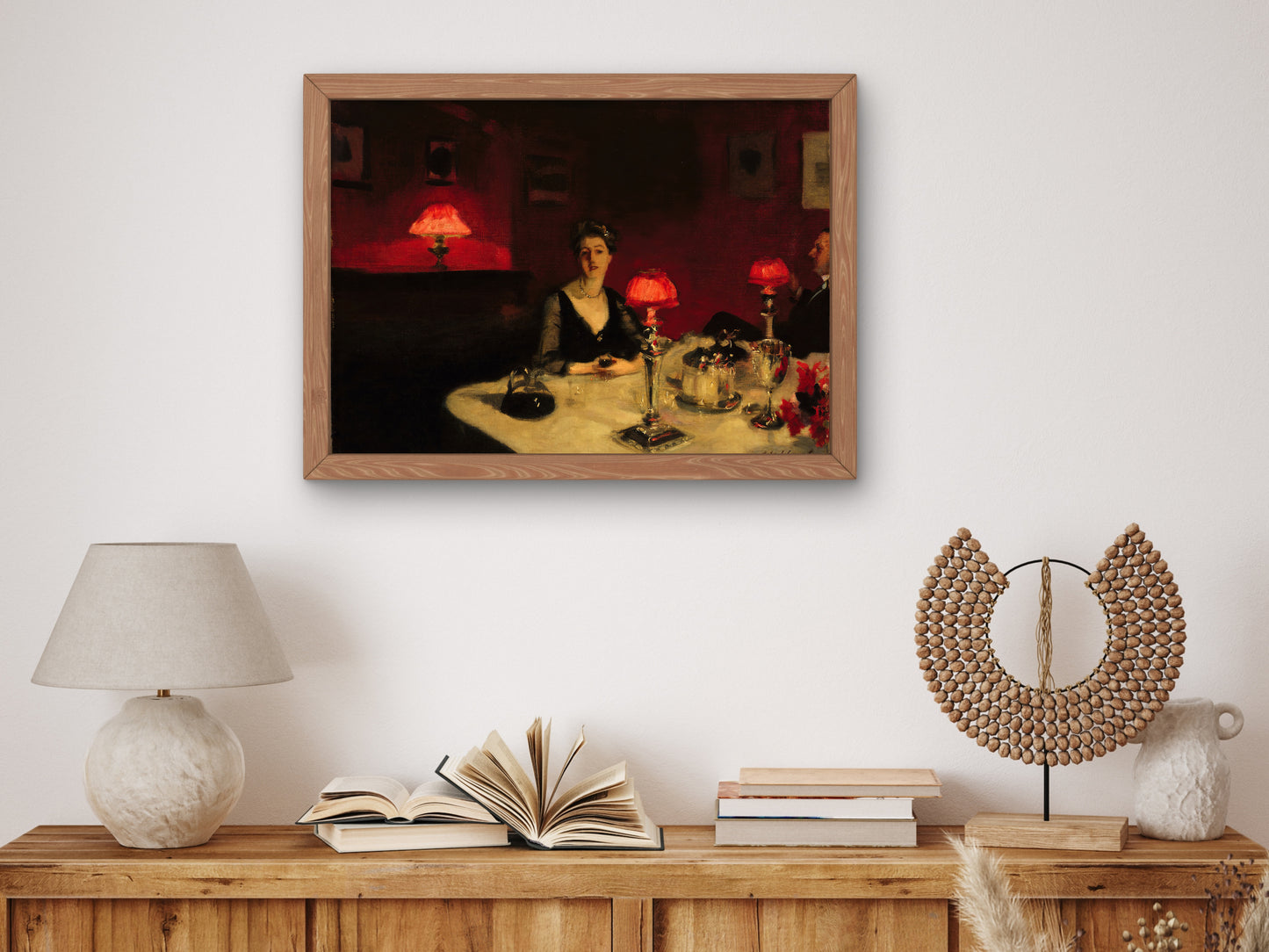 A Dinner Table at Night by John Singer Sargent 1884, Wall Art Print, Fine Art Reproduction, Museum Quality Decor, Poster
