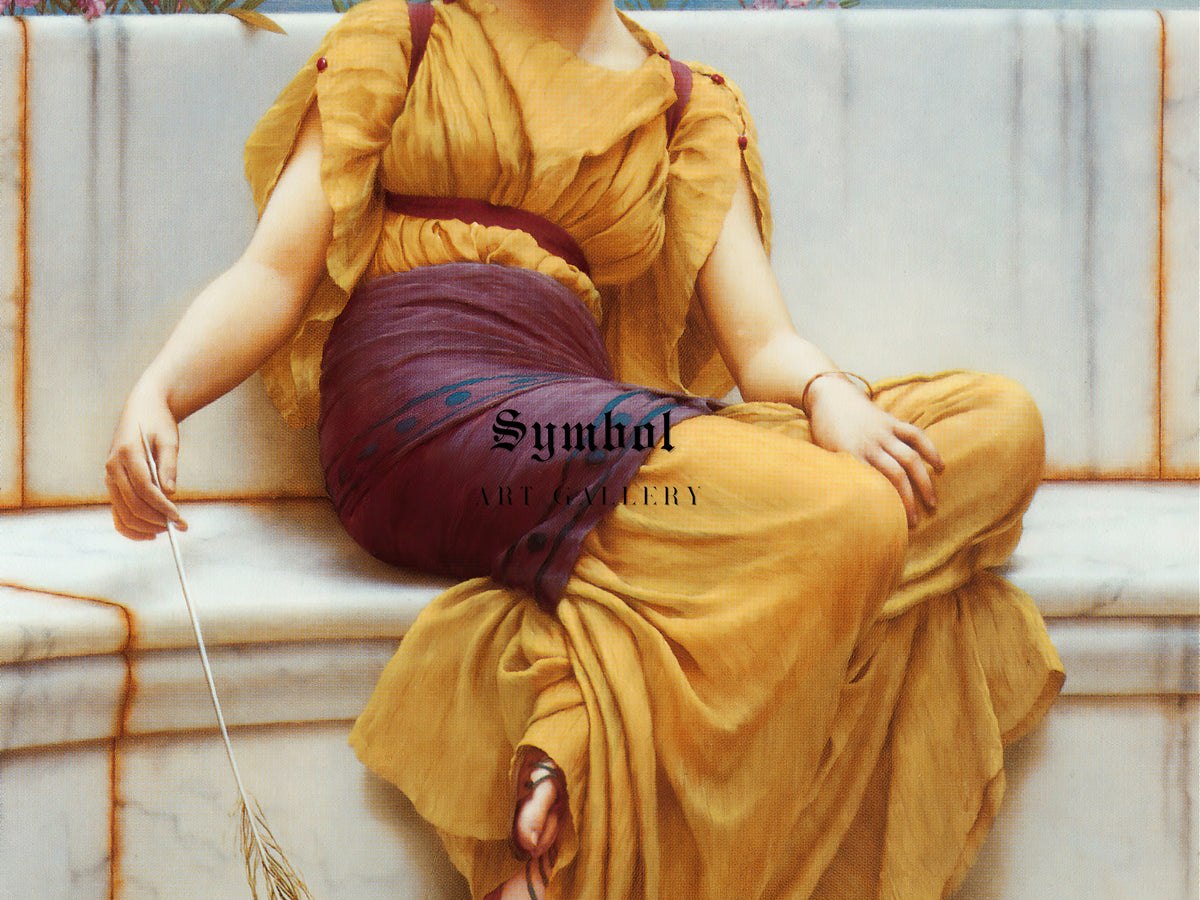 Idleness by John William Godward 1900, Wall Art Print, Fine Art Reproduction, Museum Quality Decor, Poster