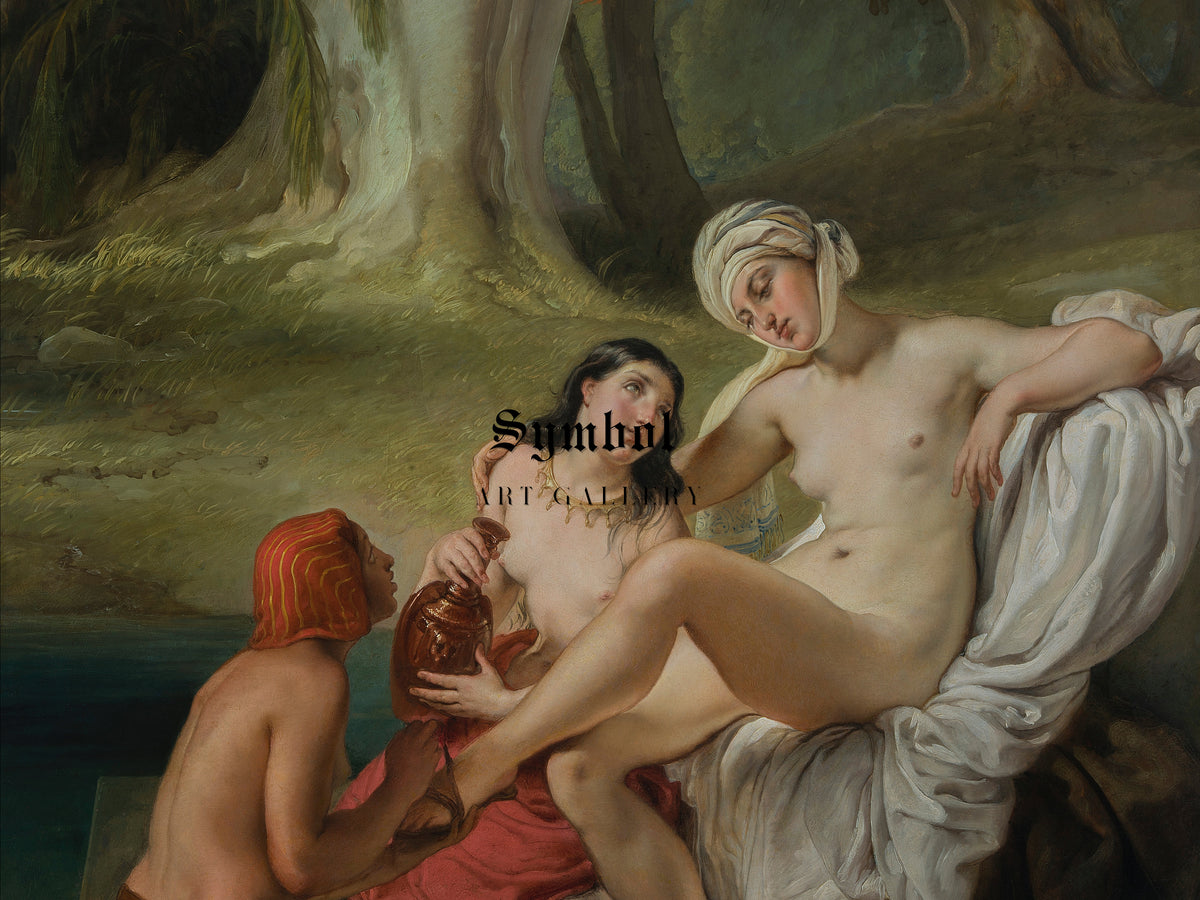 Bathsheba at the Bath by Francesco Hayez 1845, Wall Art Print, Fine Art Reproduction, Museum Quality Decor, Poster