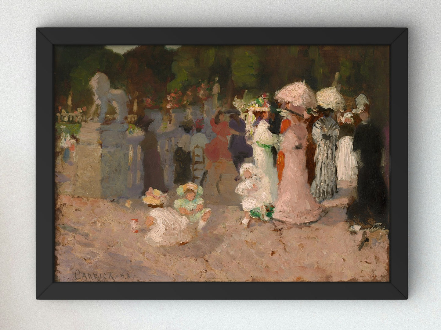 Paris Park Scene by Ethel Carrick 1906, Wall Art Print, Fine Art Reproduction, Museum Quality Decor, Poster