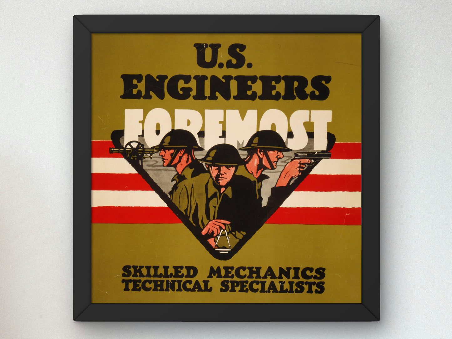 U.S. Engineers, Foremost Skilled Mechanics, Technical Specialists by Charles Buckles Falls 1917, Wall Art Print, Fine Art Reproduction