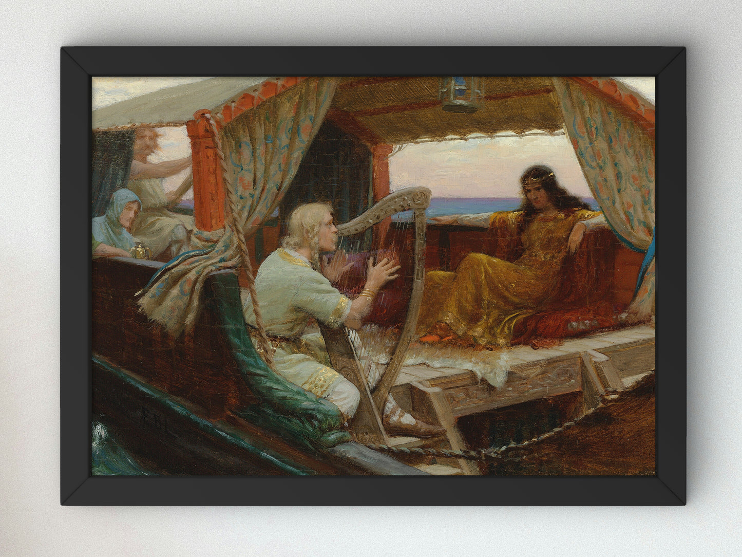 Tristram and Isolde by Edmund Blair Leighton 1902, Wall Art Print, Fine Art Reproduction, Museum Quality Decor, Poster