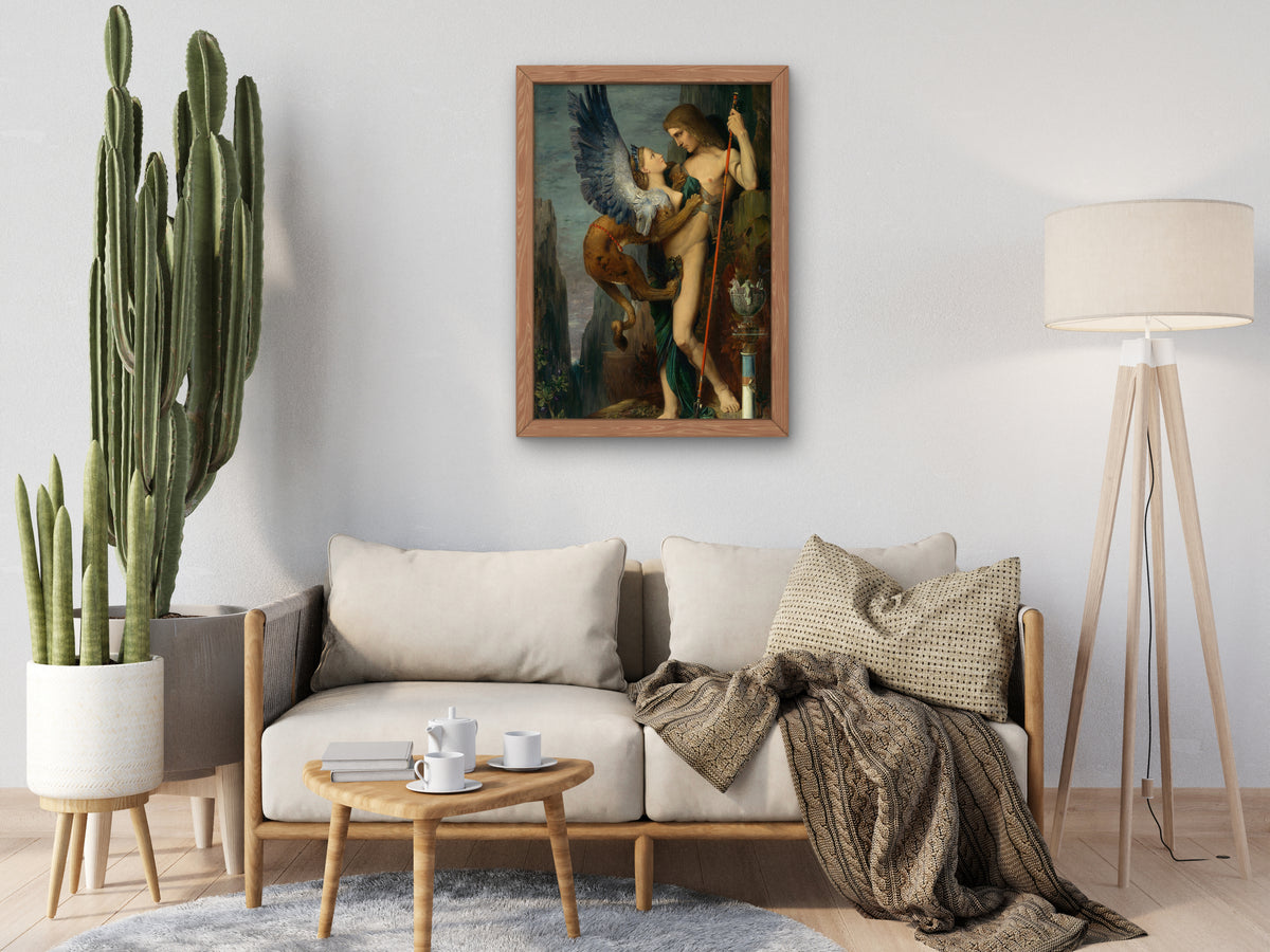 Oedipus and the Sphinx by Gustave Moreau 1864, Wall Art Print, Fine Art Reproduction, Museum Quality Decor, Poster