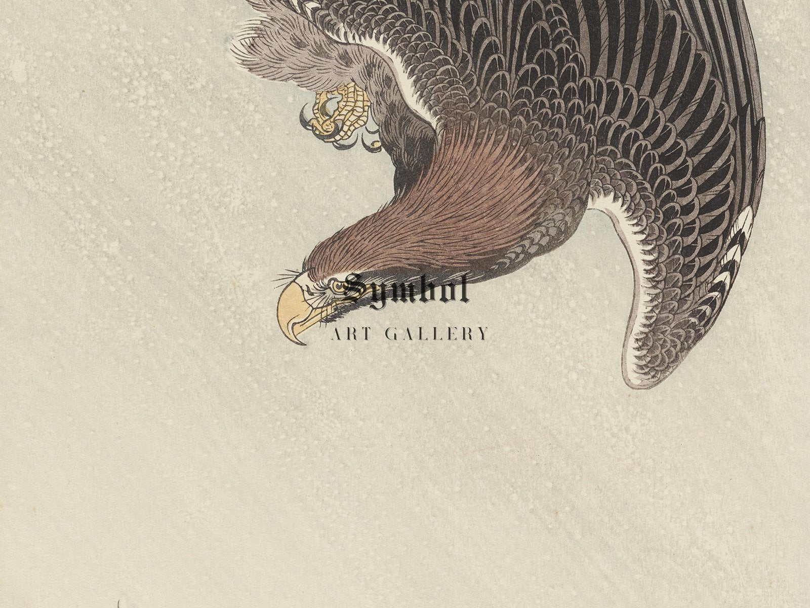 Eagle in Flight by Ohara Koson, 1933, Japanese Woodblock Prints, fine art print
