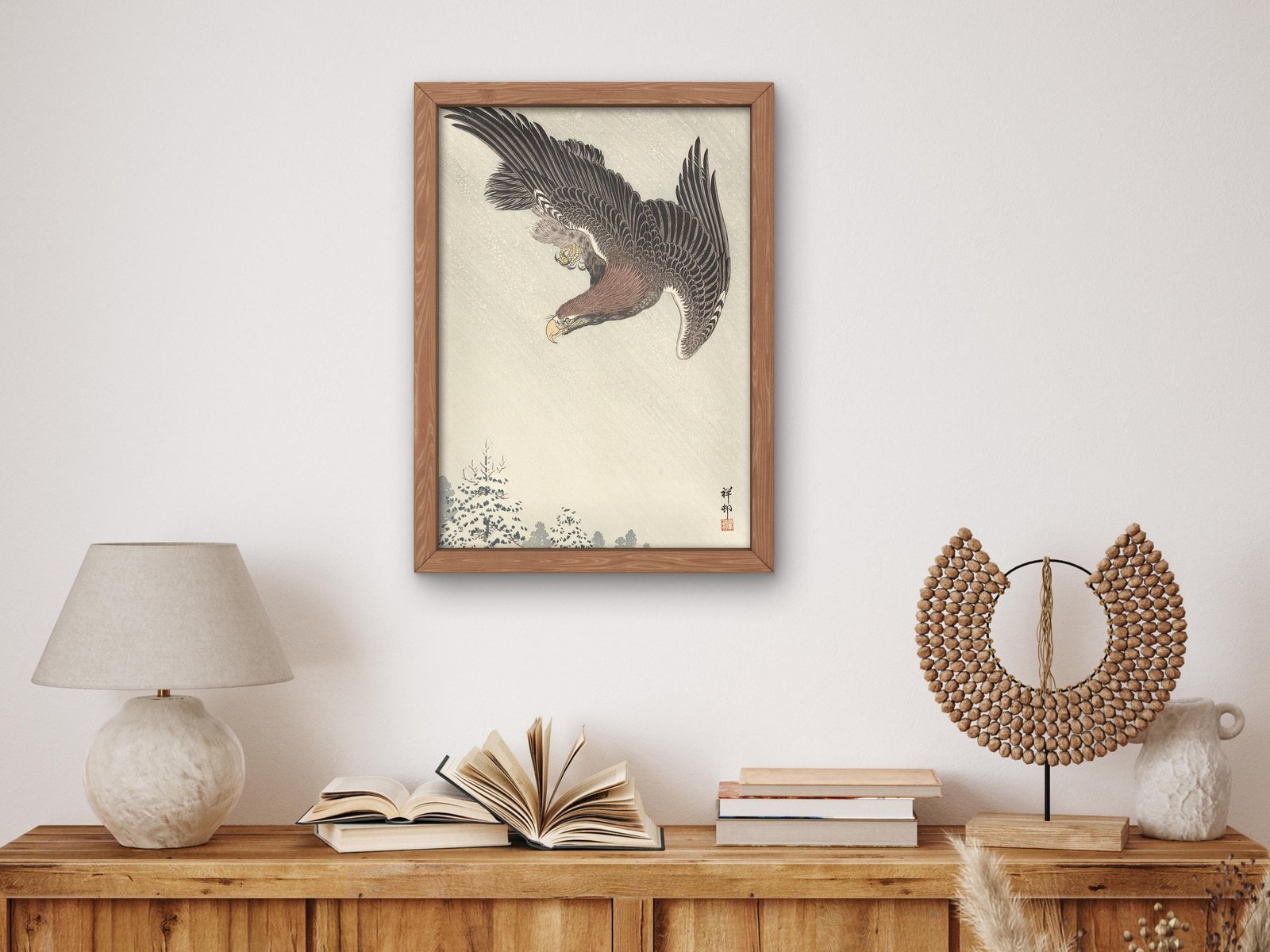 Eagle in Flight by Ohara Koson, 1933, Japanese Woodblock Prints, fine art print