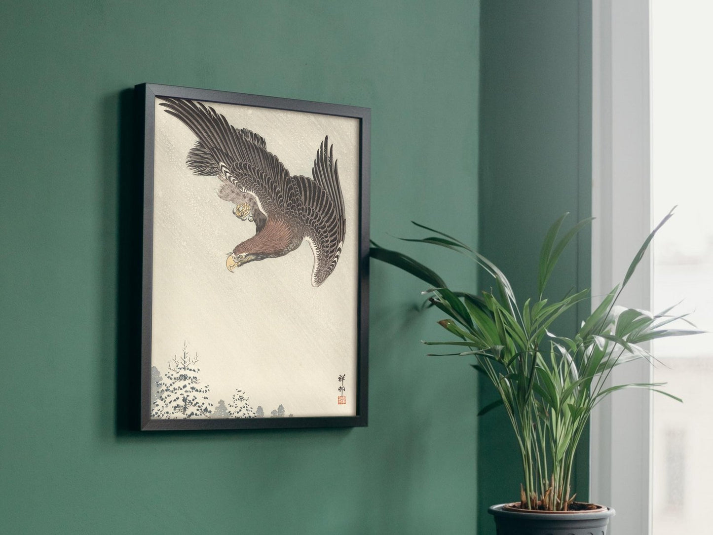 Eagle in Flight by Ohara Koson, 1933, Japanese Woodblock Prints, fine art print