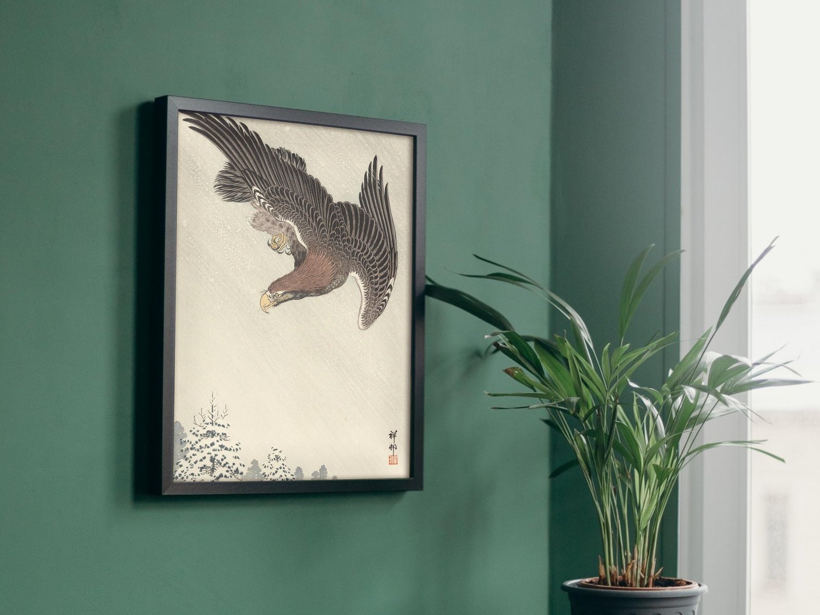Eagle in Flight by Ohara Koson, 1933, Japanese Woodblock Prints, fine art print
