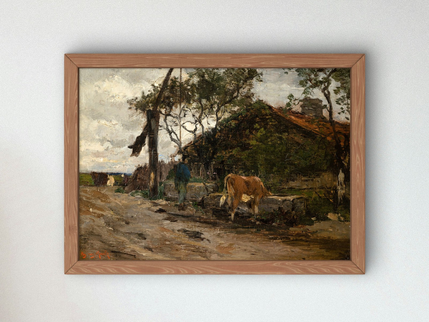 By the Well by Émile van Marcke, Wall Art Print, Fine Art Reproduction, Museum Quality Decor, Poster