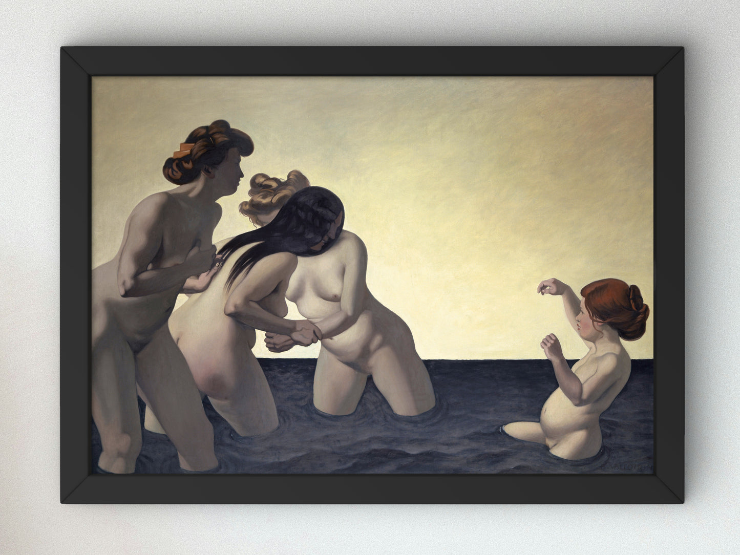 Three Women and One Little Girl Playing in the Water by Félix Vallotton 1907, Wall Art Print, Fine Art Reproduction, Museum Quality Decor