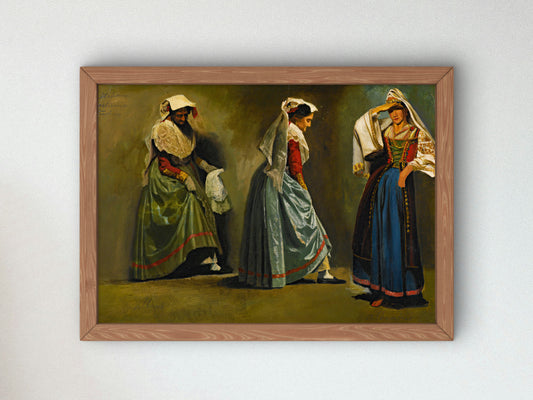 Italian Costume Studies by Albert Bierstadt, Wall Art Print, Fine Art Reproduction, Museum Quality Decor, Poster
