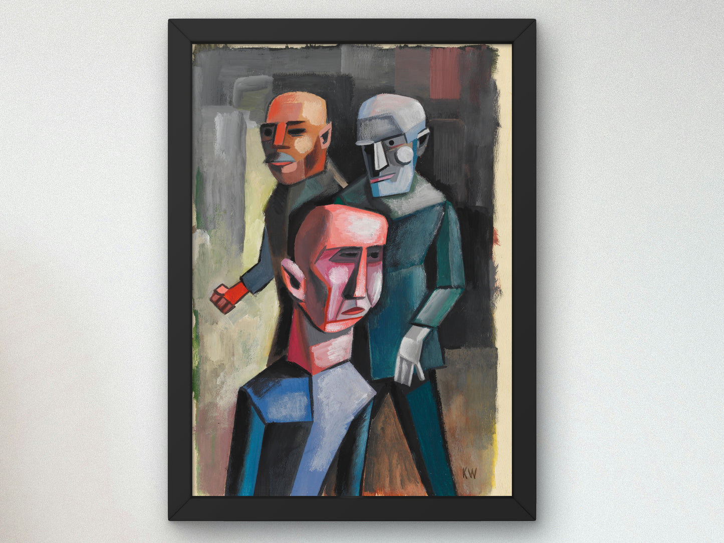 Three Men by Karl Wiener 1935, Wall Art Print, Fine Art Reproduction, Museum Quality Decor, Poster