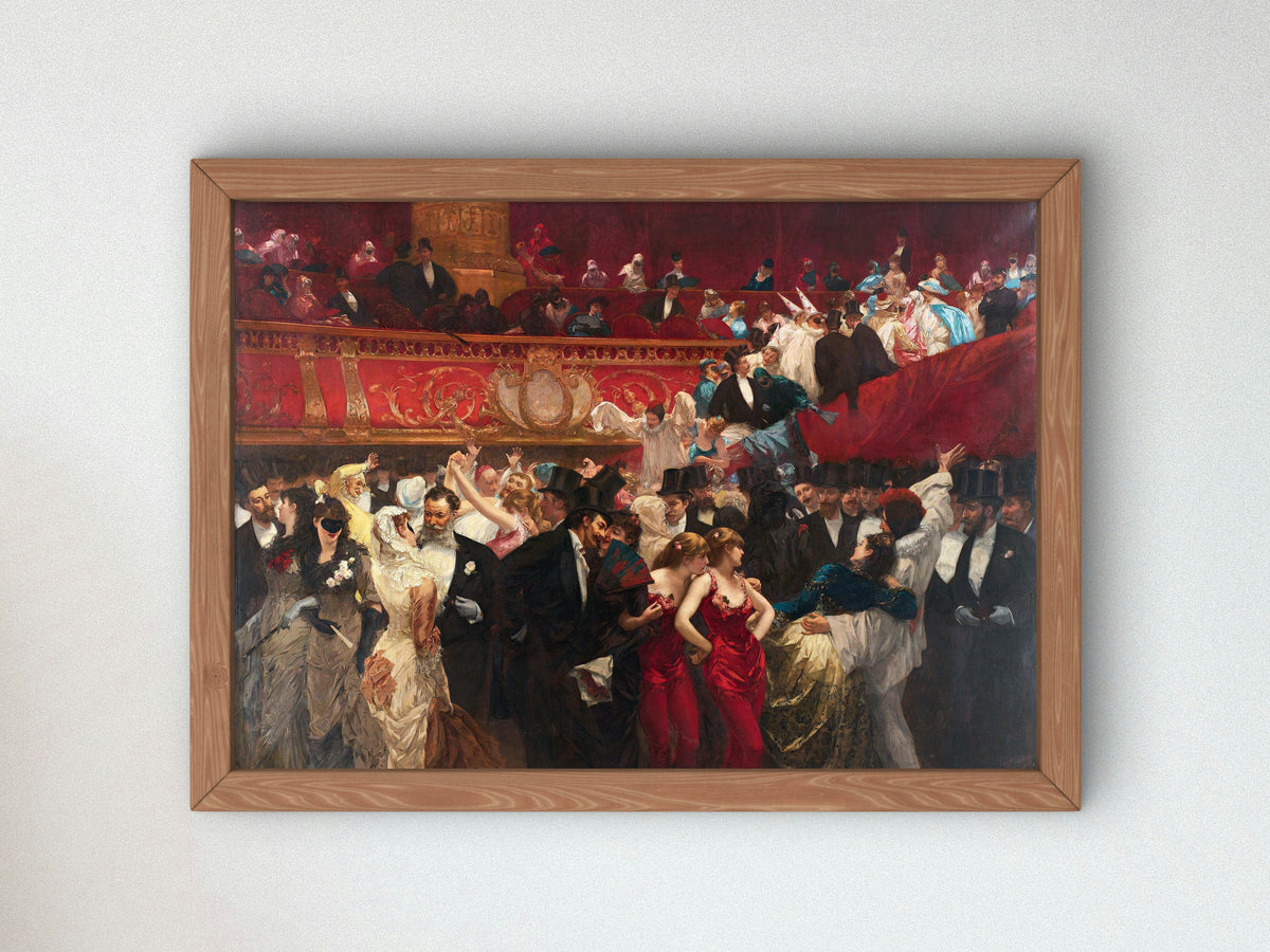 Masquerade Ball by Charles Hermans 1880, Wall Art Print, Fine Art Reproduction, Museum Quality Decor, Poster