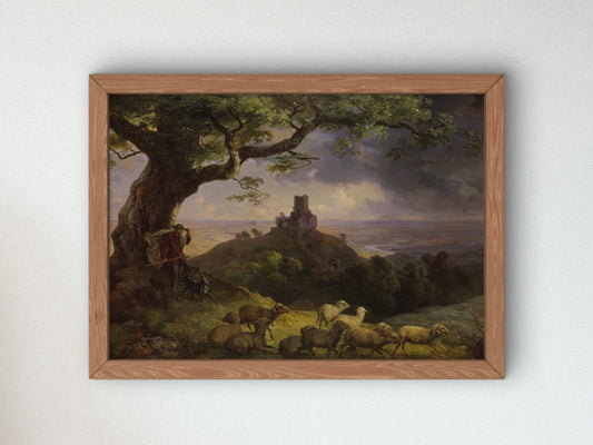 Die Ruine von Kamaik in Böhmen by Ernst Ferdinand Oehme 1852, Wall Art Print, Fine Art Reproduction, Museum Quality Decor, Poster