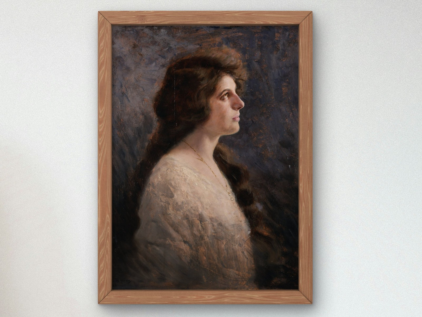 Portrait of Mrs Guarrasi by Ettore De Maria Bergler 1923, Wall Art Print, Fine Art Reproduction, Museum Quality Decor, Poster