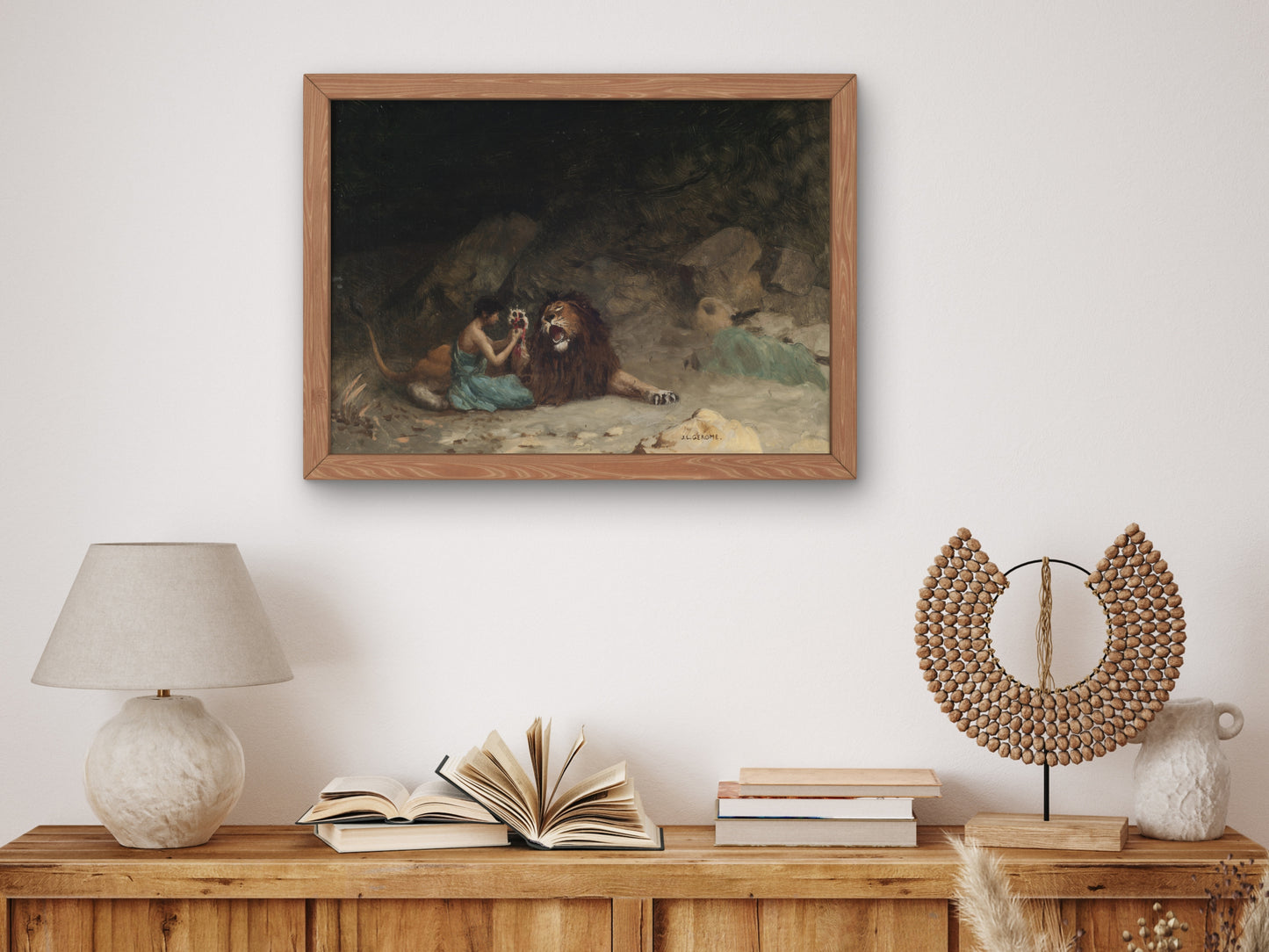 Androcles and the Lion by Jean Léon Gérôme 1874, Wall Art Print, Fine Art Reproduction, Museum Quality Decor, Poster