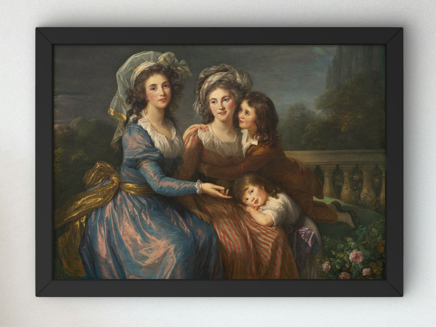 The Marquise de Pezay and the Marquise de Rougé with Her Sons Alexis and Adrien by Élisabeth Vigée Le Brun 1787, Wall Art Print