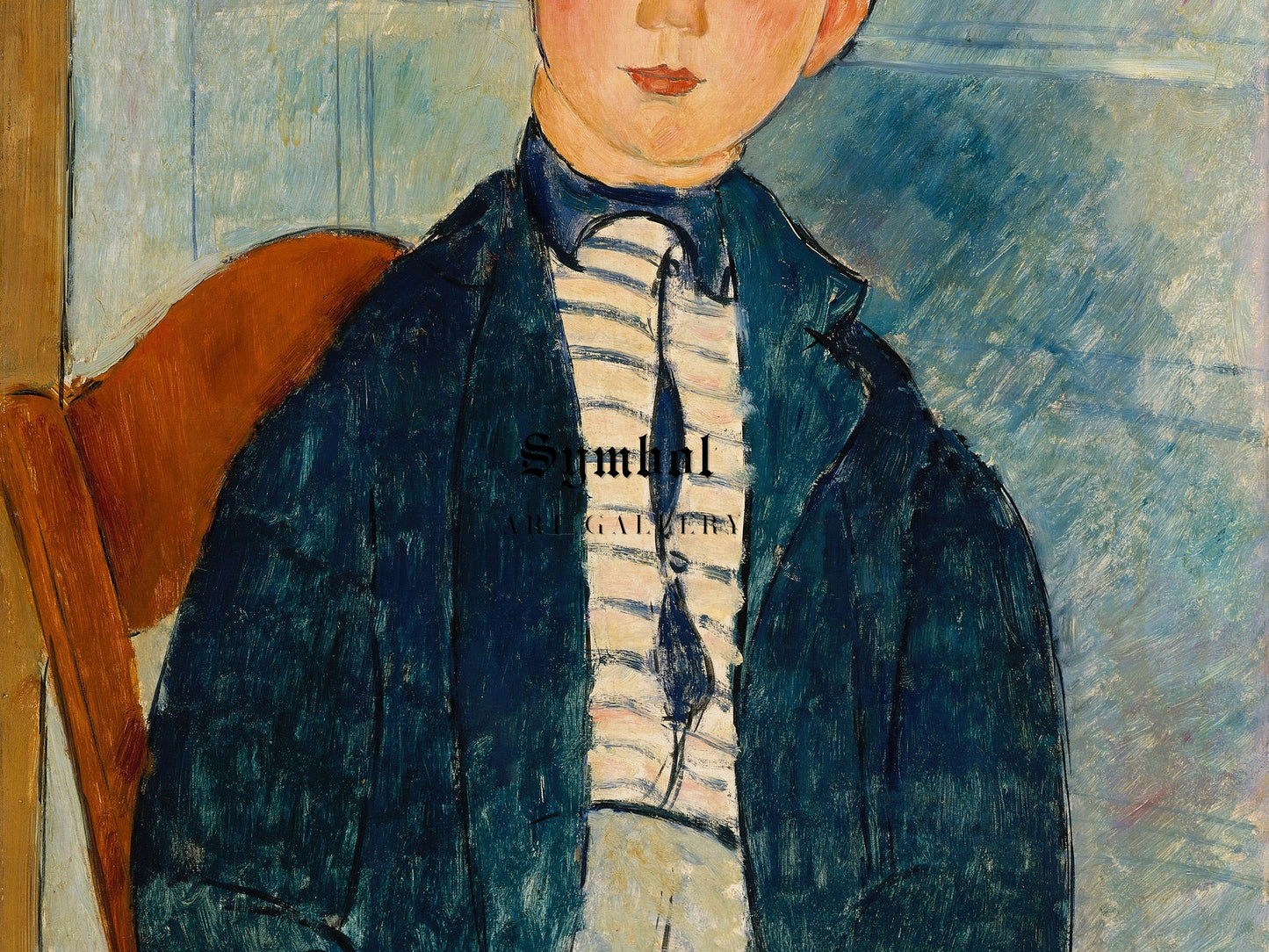 Boy in a Striped Sweater by Amedeo Modigliani 1918, Wall Art Print, Fine Art Reproduction, Museum Quality Decor, Poster