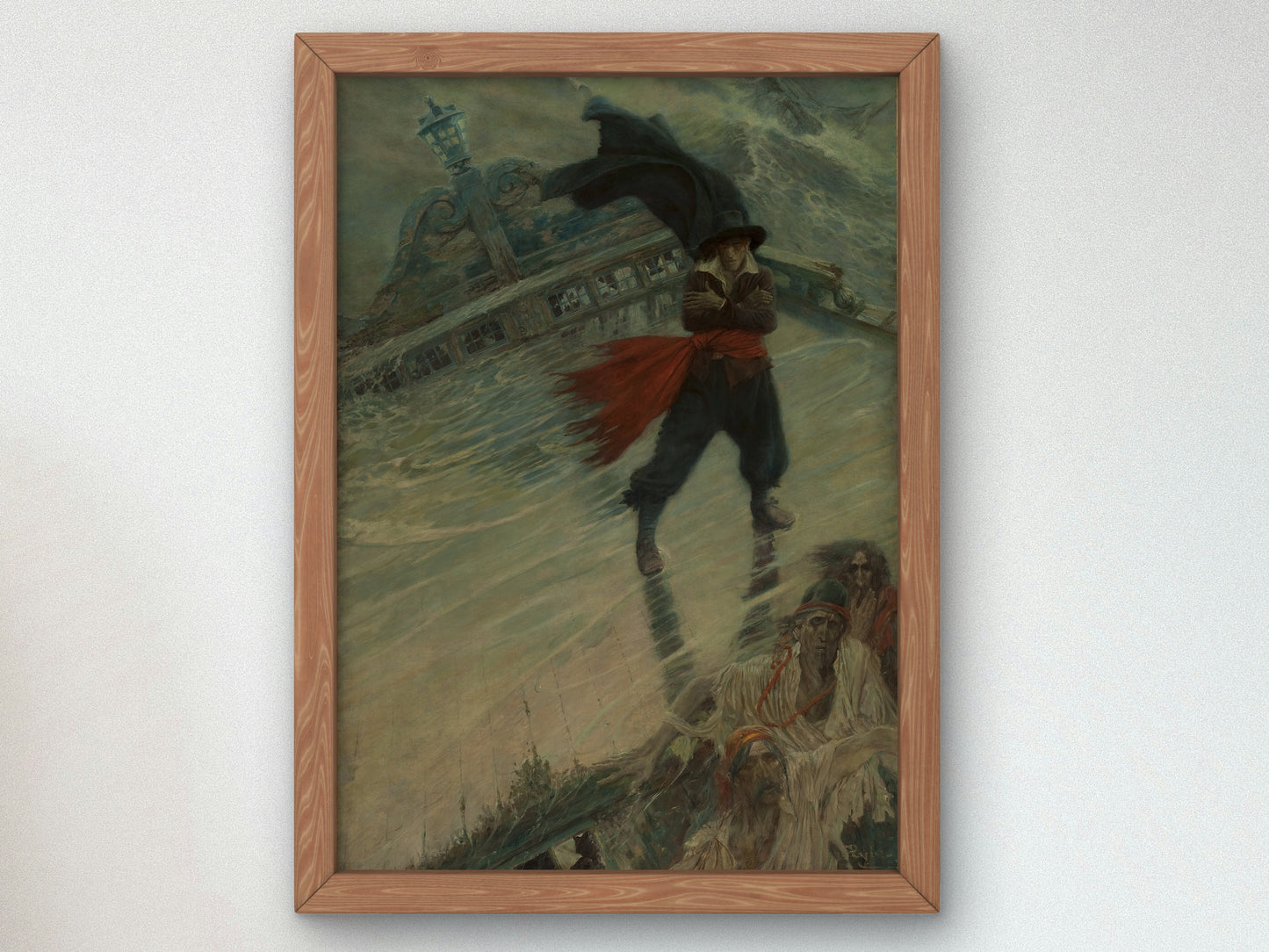 The Flying Dutchman by Howard Pyle 1900, Wall Art Print, Fine Art Reproduction, Museum Quality Decor, Poster