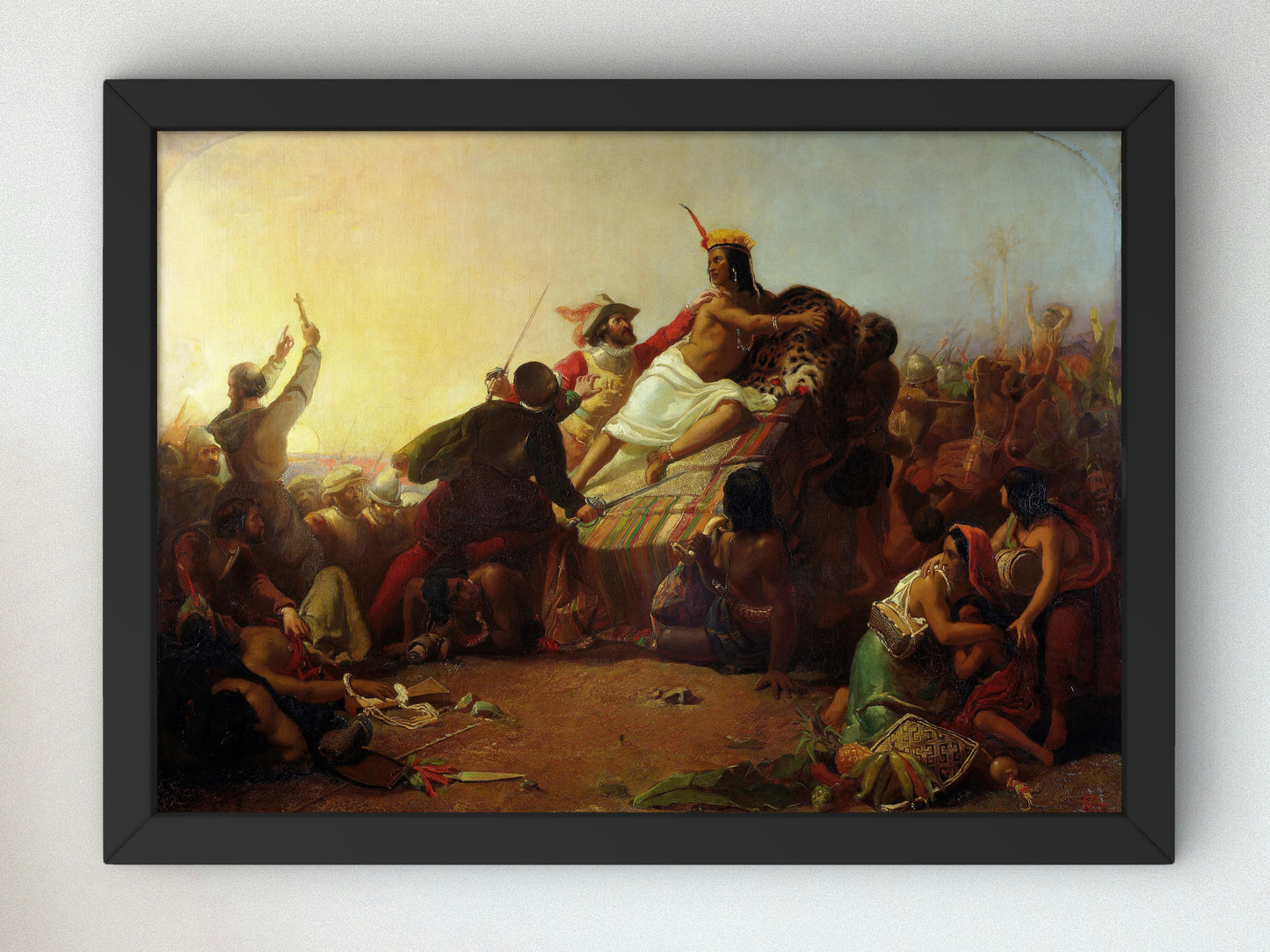 Pizarro Seizing the Inca of Peru by John Everett Millais 1846, Wall Art Print, Fine Art Reproduction, Museum Quality Decor, Poster