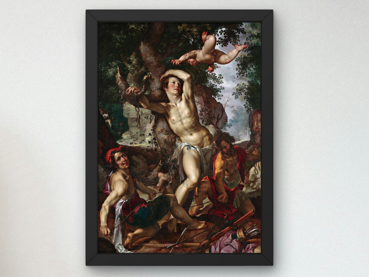 The Martyrdom of Saint Sebastian by Joachim Wtewael, Wall Art Print, Fine Art Reproduction, Museum Quality Decor, Poster