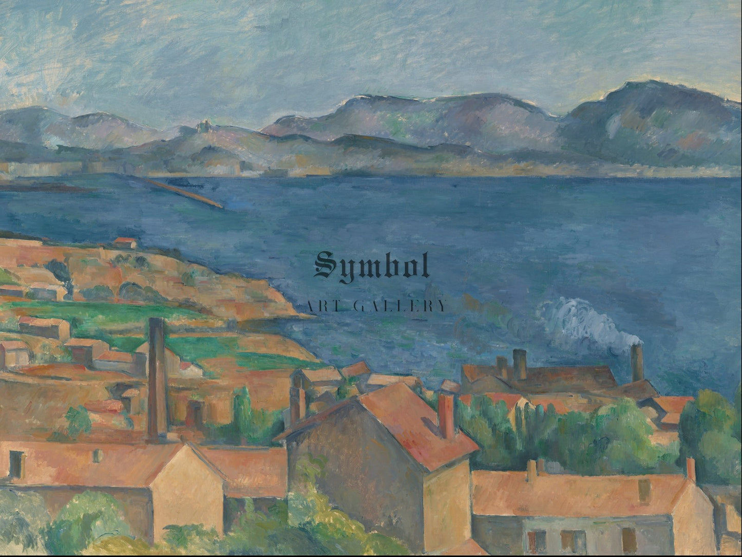 The Bay of Marseille Seen from L'Estaque by Paul Cézanne 1885, Wall Art Print, Fine Art Reproduction, Museum Quality Decor, Poster