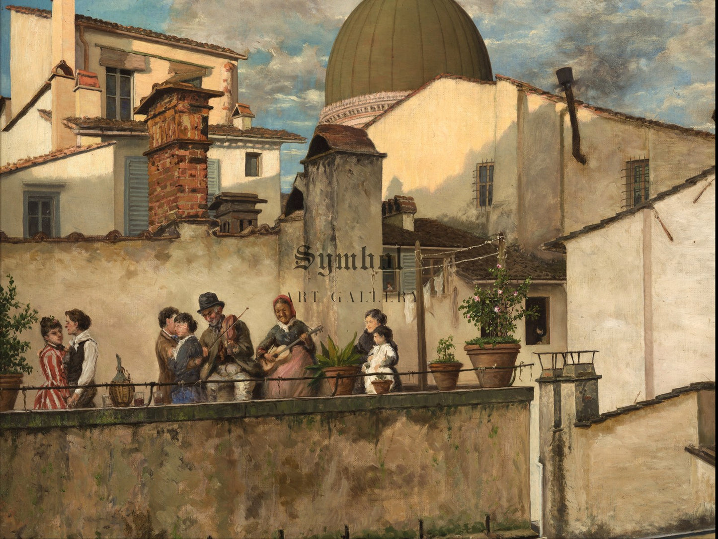 Street Musicians by Domenico Pesenti 1840, Wall Art Print, Fine Art Reproduction, Museum Quality Decor, Poster