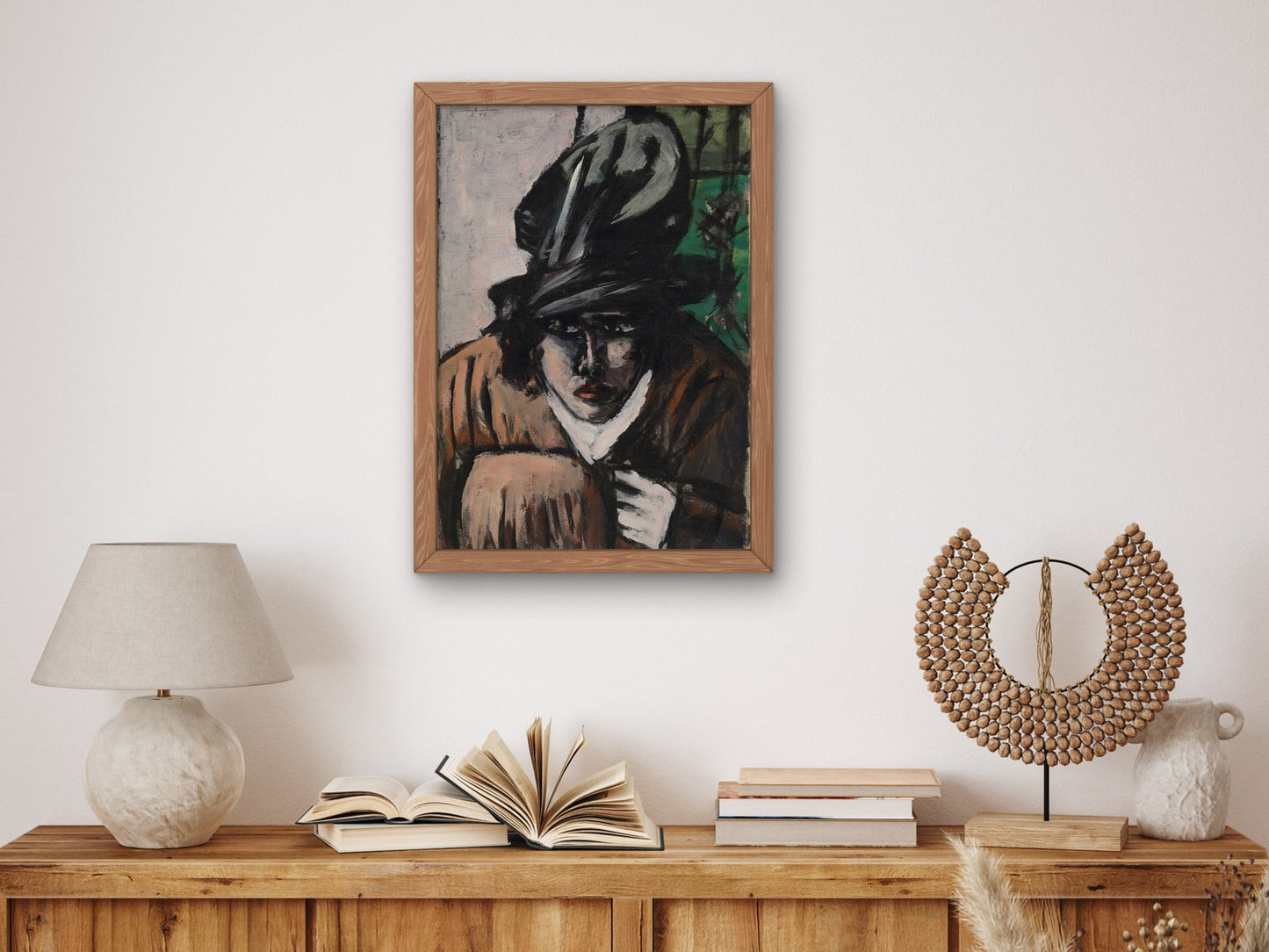 Woman with Hat and Muff by Max Beckmann 1944, Wall Art Print, Fine Art Reproduction, Museum Quality Decor, Poster