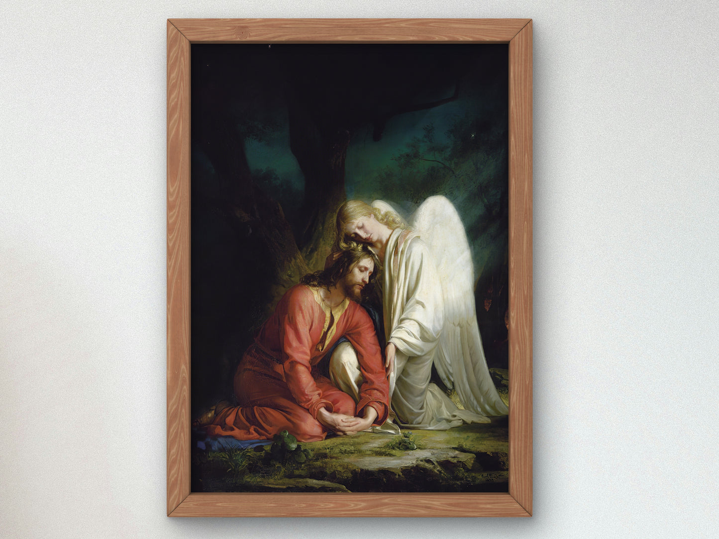 Christ at Gethsemane by Carl Bloch 1880, Wall Art Print, Fine Art Reproduction, Museum Quality Decor, Poster
