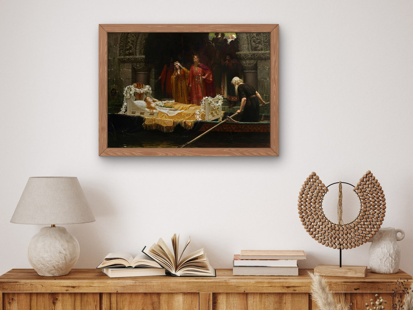Elaine by Edmund Leighton 1899, Wall Art Print, Fine Art Reproduction, Museum Quality Decor, Poster