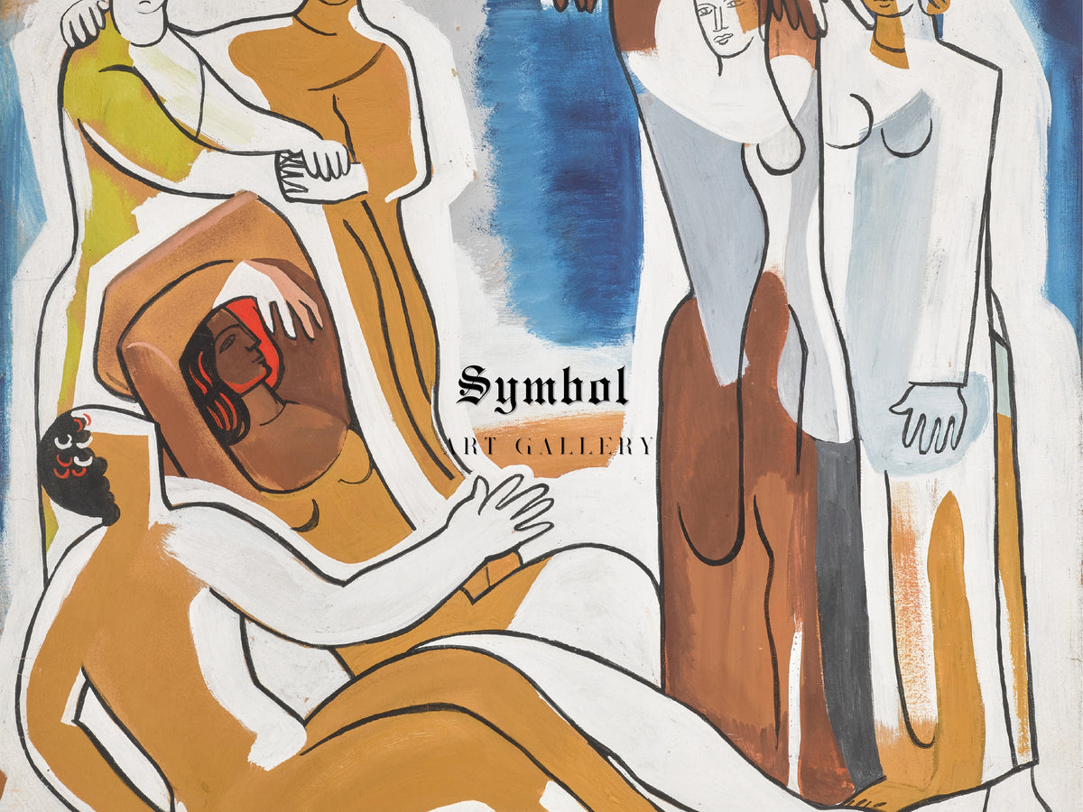 Figurative Composition by Alexandra Exter, Wall Art Print, Fine Art Reproduction, Museum Quality Decor, Poster