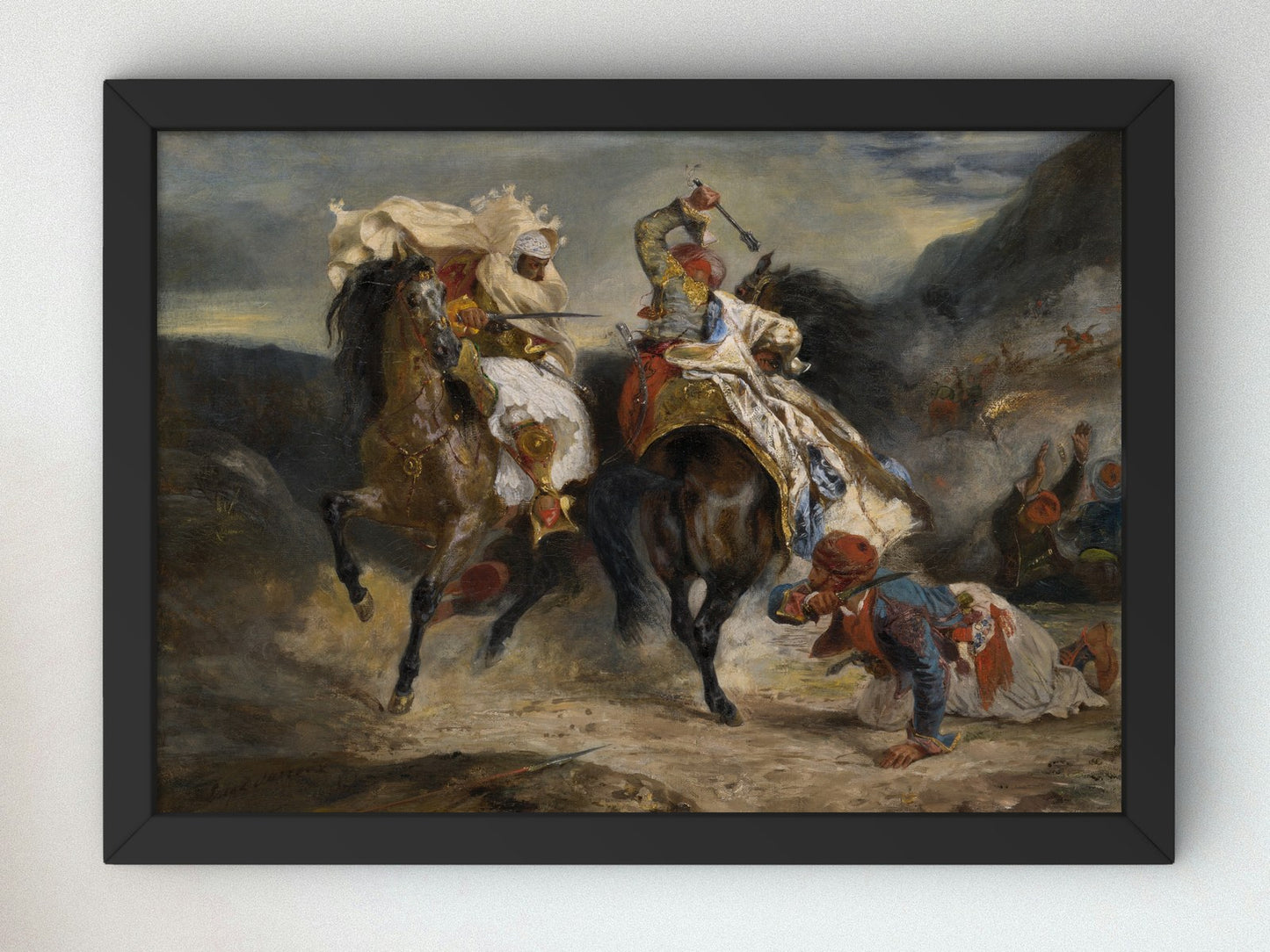 The Combat of the Giaour and Hassan by Eugène Delacroix 1826, Wall Art Print, Fine Art Reproduction, Museum Quality Decor, Poster