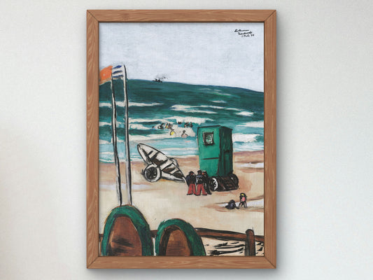 Bathers with Green Cabin and Sailors with Red Trousers by Max Beckmann 1934, Wall Art Print, Fine Art Reproduction, Museum Quality Decor