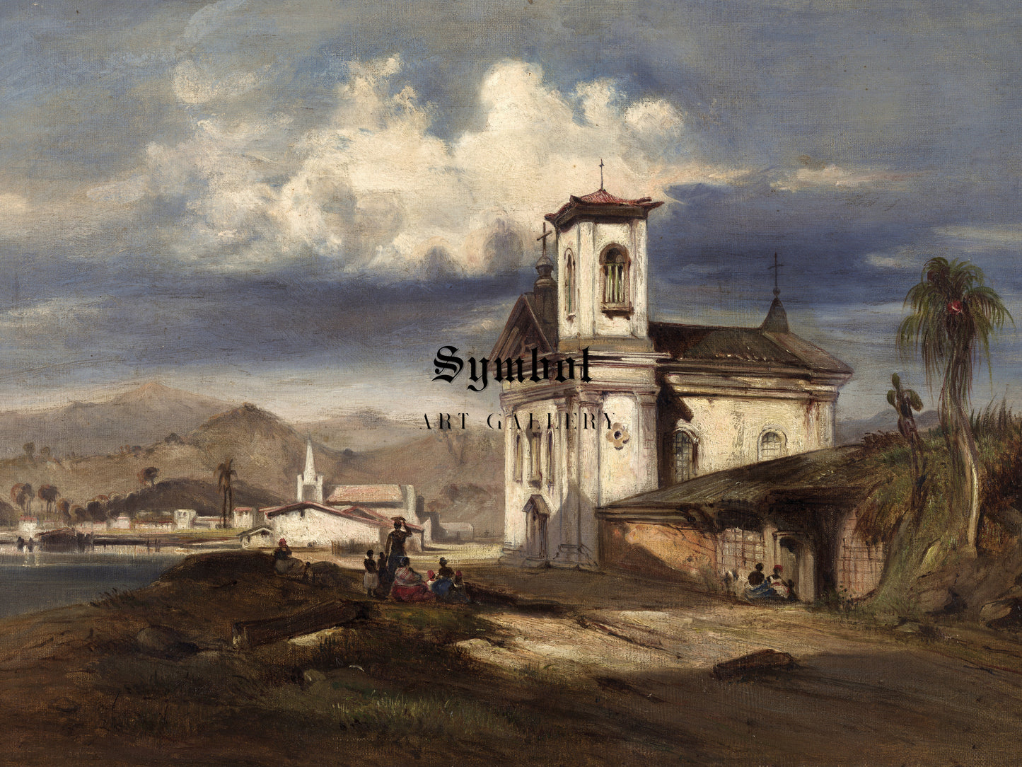 Santa Luzia Church by Eduard Hildebrandt, Wall Art Print, Fine Art Reproduction, Museum Quality Decor, Poster