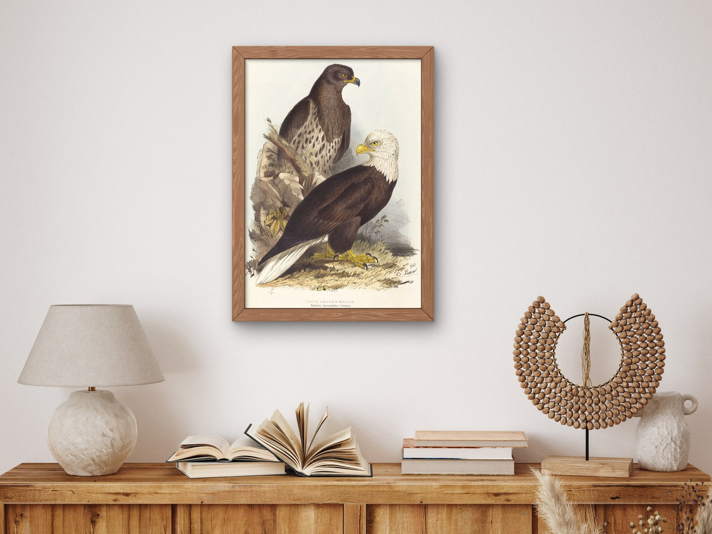 White Headed Eagle by Edward Lear 1832, Wall Art Print, Fine Art Reproduction, Museum Quality Decor, Poster