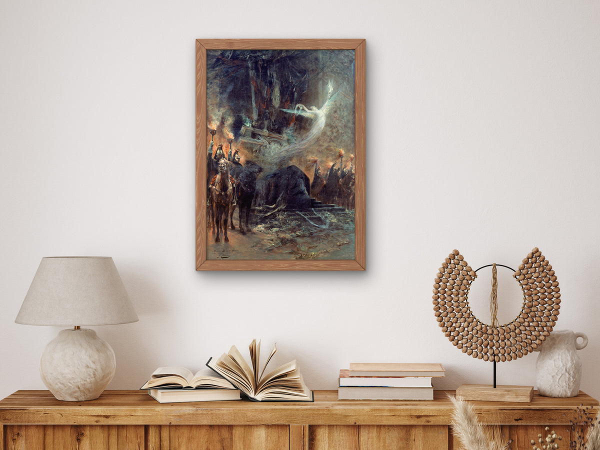 Funeral of Victor Hugo, the Vigil Under the Arc de Triomphe by Georges Jules Victor Clairin 1885, Wall Art Print, Fine Art Reproduction