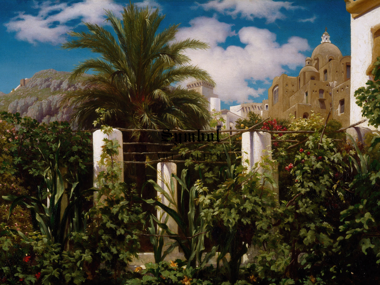 Garden of an Inn, Capri by Frederic Leighton 1859, Wall Art Print, Fine Art Reproduction, Museum Quality Decor, Poster