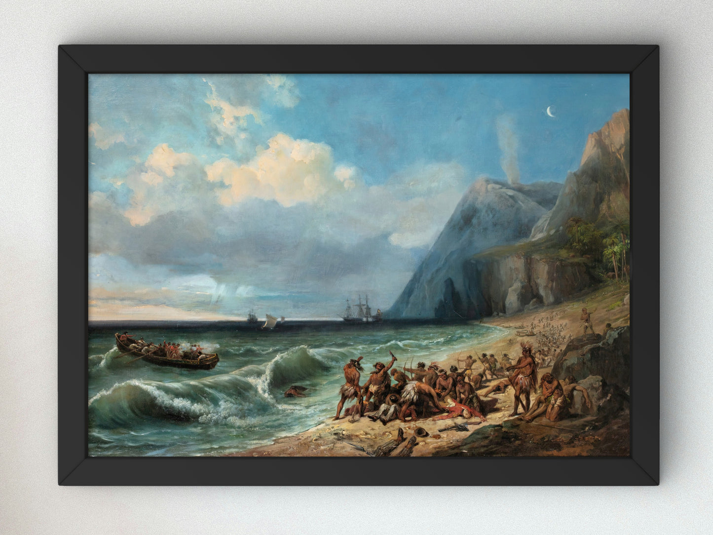 The Death of Captain Cook by Jean Charles Joseph Rémond, Wall Art Print, Fine Art Reproduction, Museum Quality Decor, Poster
