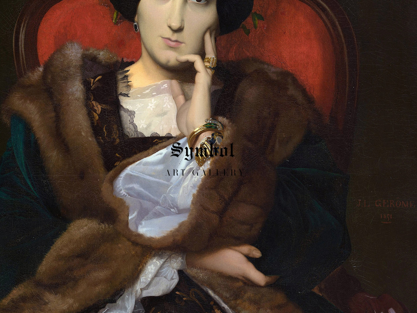 Portrait of a Woman by Jean Léon Gérôme 1851, Wall Art Print, Fine Art Reproduction, Museum Quality Decor, Poster