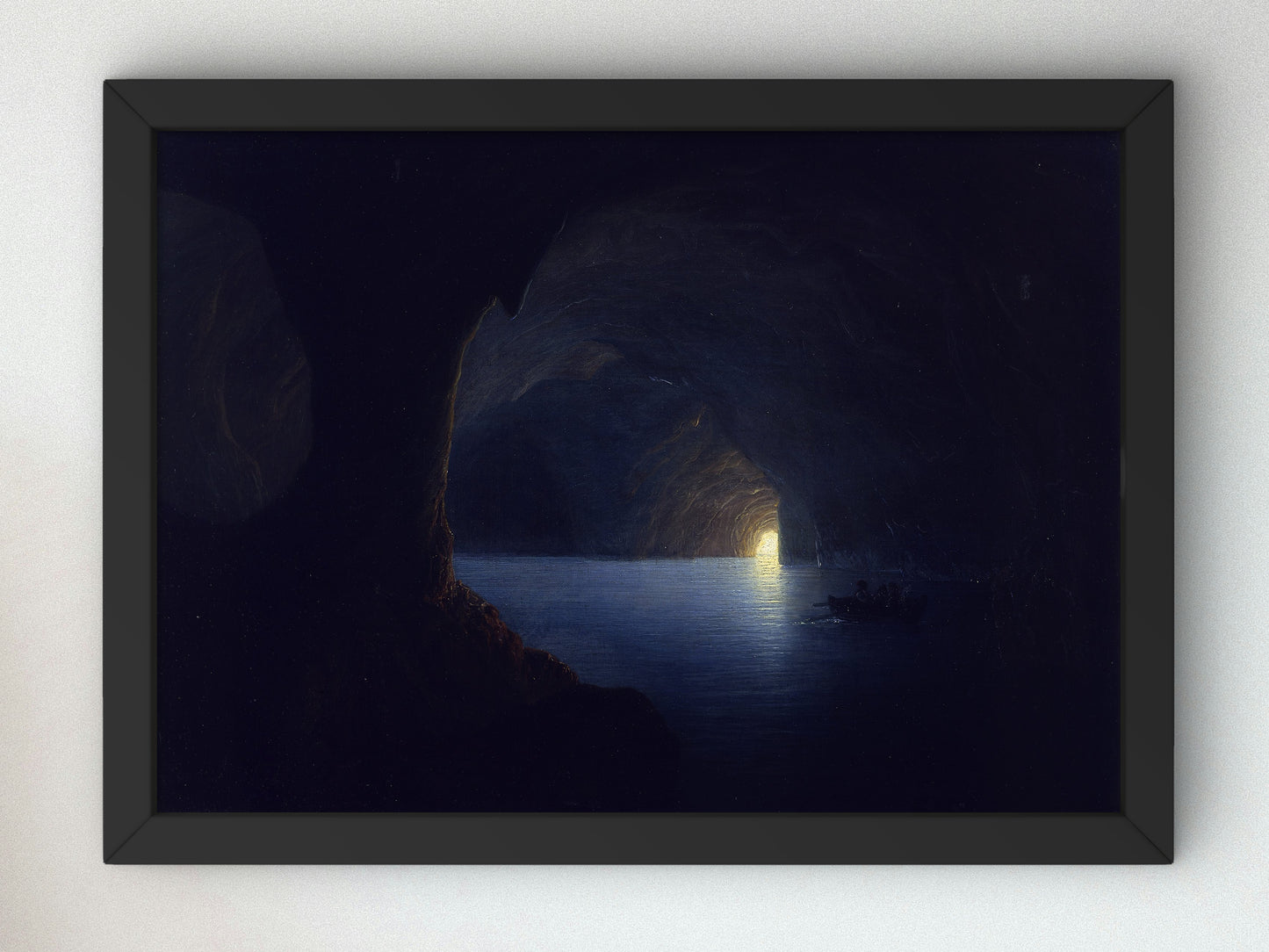 The Blue Grotto in Capri by Carl Friedrich Seiffert 1860, Wall Art Print, Fine Art Reproduction, Museum Quality Decor, Poster