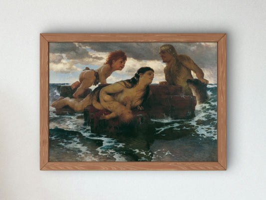 Sea Idyll by Arnold Böcklin 1887, Wall Art Print, Fine Art Reproduction, Museum Quality Decor, Poster